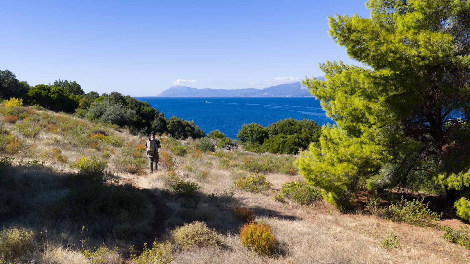 Hiking on Trizonia Islet
